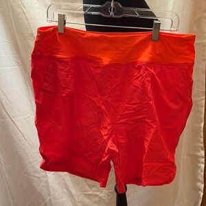 Vibrant Red Quick-Dry Athletic Swim Shorts